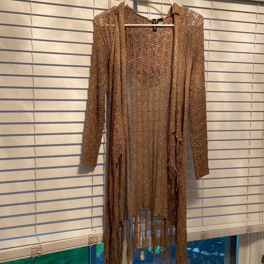 Full Tilt sweater with fringe and hood